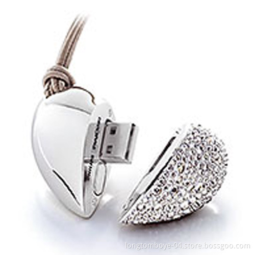 Crystal Heart Enough Memory Stick Flash Pen Drive